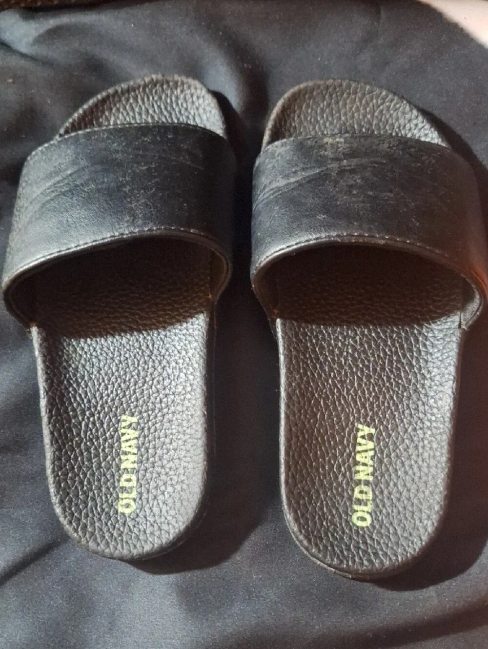 Old Navy Kids Black Slide Sandals with Textured Footbed